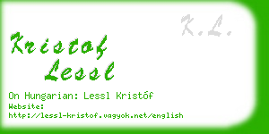 kristof lessl business card